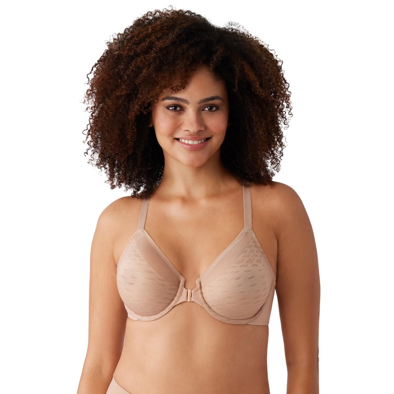 Wacoal Women's Elevated Allure Seamless Front-Close Racerback Underwire Bra, Roebuck,
