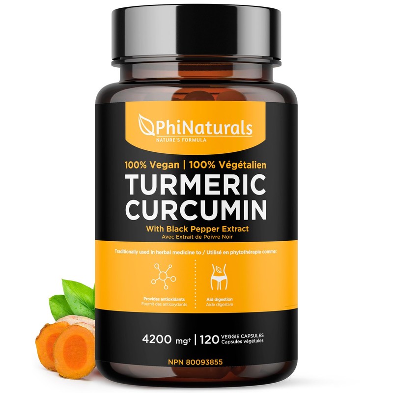 PhiNaturals Turmeric Curcumin with Black Pepper Extract - 500mg per