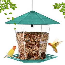 Bebedero para Colibri, Bebedero para Colibríes, Especies de Aves Fáciles de Observar, Cierre Perfecto, Retráctil, para la Decoración Exterior del Patio del Jardín (Verde)