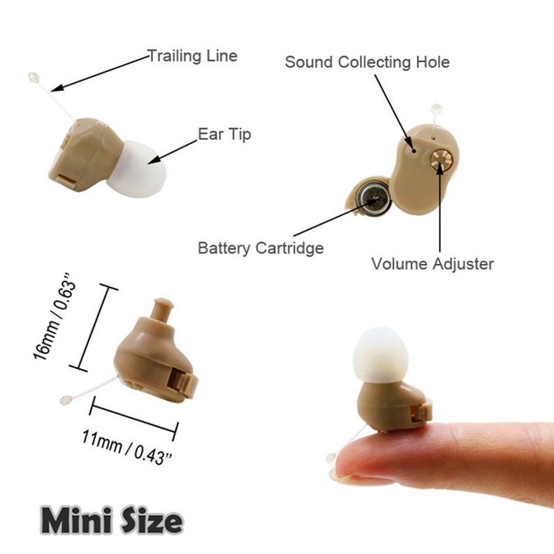 907 Ear Canal Headphones Hearing Aid Sound Amplifier Assist Mini