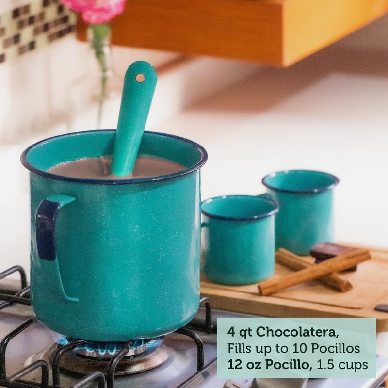 Cinsa 6-Piece Enameled Steel 4 QT Chocolate Set – Hot