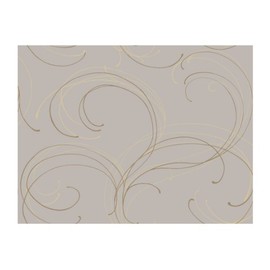 RoomMates York Wallcoverings FV2150SMP Artistry Delicate Scroll 8-Inch x 10-Inch Wallpaper Memo Sample, Silver/Gold