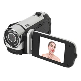 Depisuta 16MP Digital Camera, 16X Zoom 1080P Vlogging Camera Video Camcorder with 2.4 Inch Rotatable Screen, Selfies, Anti Shake, Fill Light, Loop Recording, Time Watermarking (Silver)