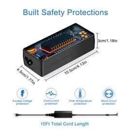 Kircuit 10Ft AC/DC Adapter for LG Electronics 23MP47 23MP47HQ 23MP47HQ-P 23MP47HQP 23" Widescreen HDMI LED Backlight LCD IPS Monitor Power Supply Cord Cable PS Charger Mains PSU