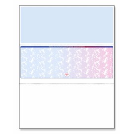 NextDayLabels - Blank Check Stock for Laser/Ink-Jet, 8-1/2 x 11" 24# lb, 500 Sheets Per Pack (Red-Blue Prismatic Center)