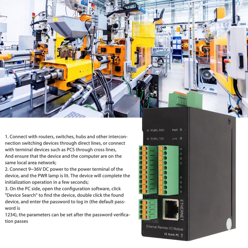 Multi Channel Switch Analog to Ethernet IO Module DC 9‑36V