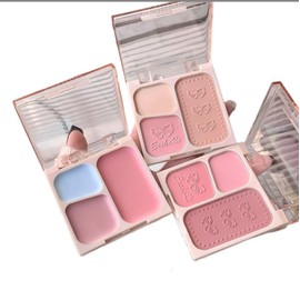 HHLTOH 3-Color Matte Blush Palette, Full Coverage Face Makeup, 0.35 Ounce (03#, 1 Count (Pack of 1))