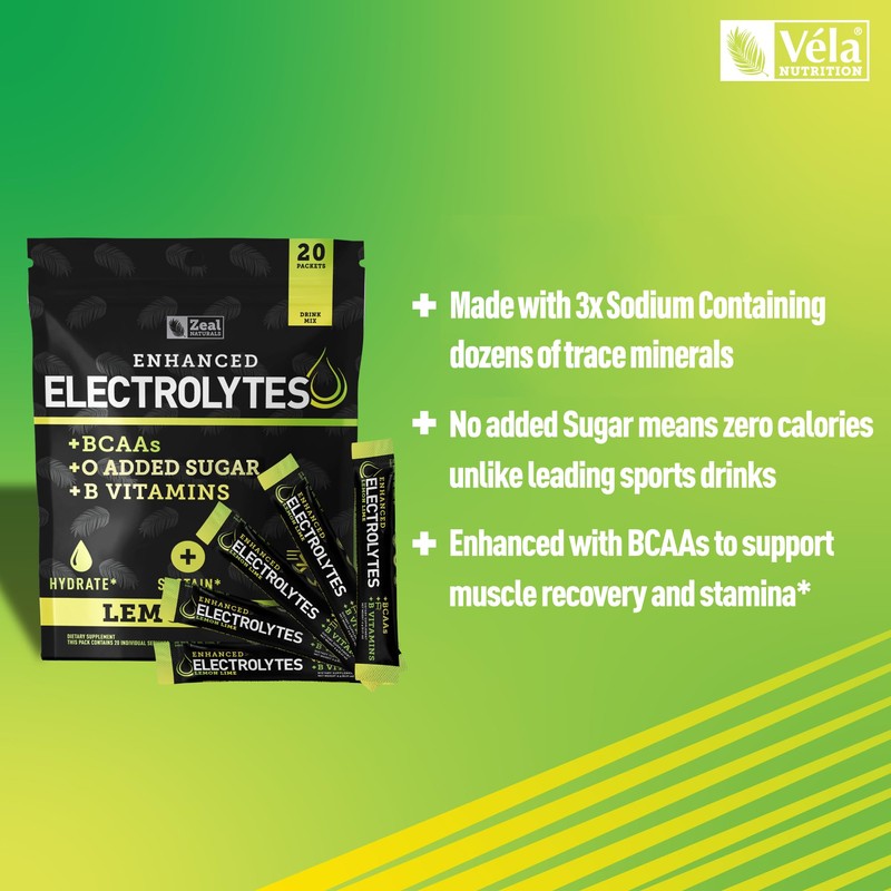 Enhanced Electrolyte Powder Stick Packs (Lemon Lime | 20 Packets)