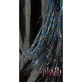 40" Sparkling Hair Tinsel 100 Strands (Stellar Midnight Black)