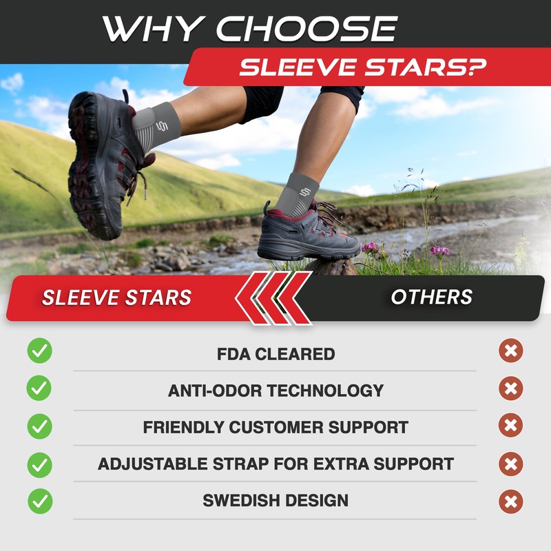 Sleeve Stars Ankle Brace for Sprained Ankle, Plantar Fasciitis Relief