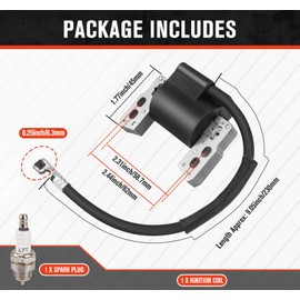 590454 Ignition Coil Compatible with Briggs & Stratton799381 790817 692605 802574 Magneto Armature, Compatible with Briggs & Stratton Engine Models:129H00 Series(0005-0185) Engine,590454 Coil+L7T Plug