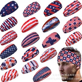 Men's Sports Headband: US Flag Independence Day Design, Cross-border Head Scarf Free Size/A10 15ea