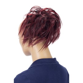 CAISHA Jumbo Haarteil Haargummi Dutt Flora Hochsteckfrisuren Brautfrisuren Natürlich Gewellt Unordentlich DM17cm Rot Dunkelbraun Mix G28F