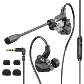 BlueFire Gaming Earbuds, 3.5mm Wired Earbuds Noise Cancelling Gaming Earphones, in-Ear Headphones with Detachable Microphone & Volume Control for PC, Laptop, Phone