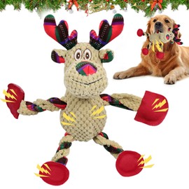 SOETDERT Christmas Dog Toy, Squeaky, Reindeer Dog Toy, Plush, Interactive Dog Chew Toy, Christmas Toy for Puppies, Small and Medium Dogs