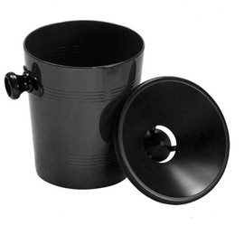 Wineware Mini/Individual Plastic Spittoon - Black, 1 Liter, with Funnel