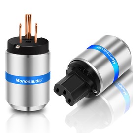 Monosaudio HiFi Power Plug Pure Copper 15A/125V 10A/250V IEC C13/C15 Power Connector Hi-end Audio Power Plug Audiophile Power Plug for DIY Audiophile Power Cord HiFi Audio AC Power Cable（M106/F106）