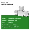 TAISHER 2 PCS 304 Stainless Steel Compression Tube Pipe Fitting