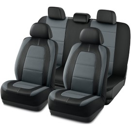 Road Comforts Car Seat Cover, Leather Full Set Car Seat Cover, Automotive Interior Cover, Universal Fit for Most Cars, SUVs and Trucks and Vans Airbag Compatible