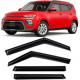 2020-2025 Tape-on Rain Guards for Kia Soul Side Window Deflector Visors EX GT-Line Turbo LX S X-Line Durable Tinted Vent Shade 2021 2022 2023 2024