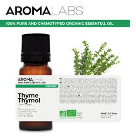 BIO - Thyme Thymol Essential Oil - 10mL - 100% Pure, Natural, Chemotyped and AB Certified - AROMA LABS (French Brand)