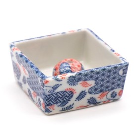 Square Incense Burner, Room Incense Burner, Kimono Pattern, Mino Ware, Made in Japan, Ceramics
