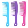 generic Peine De 3 Colores, Dientes Anchos, Mango Recto, Antiestátic