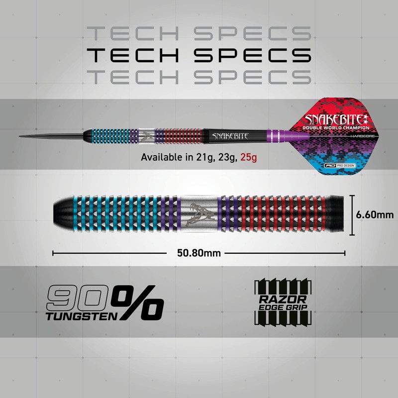 RED DRAGON Peter Snakebite Wright Spirit 25 Gram Premium Tungsten