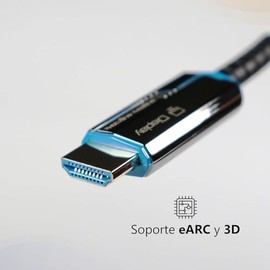 Cable HDMI 2.1 8K Fibra Óptica (10m) Ultra Alta Velocidad, 60Hz 4K 120Hz 48Gbps, HDR, eARC, 3D, HDCP.