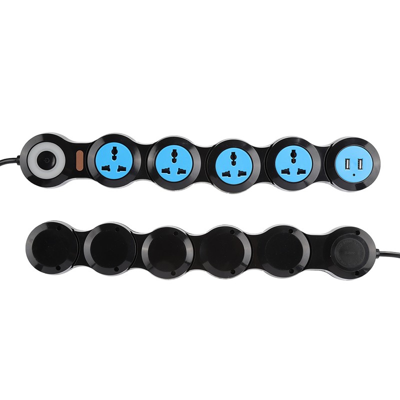 10A Multifunctional Power Strip Socket 5 Sockets Outlet with USB