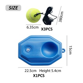 USHXVG 3 Pieces Of Stringed Tennis Balls, 1 Piece Of Tennis Base, Tennis Training Balls, Rebound Tennis Balls, Single Training Tennis Balls, Training Replacement Balls, Rope Tennis Balls