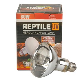 LUCKY HERP UVA UVB Mercury Vapor Bulb for Reptiles,R30,80 Watts,E26