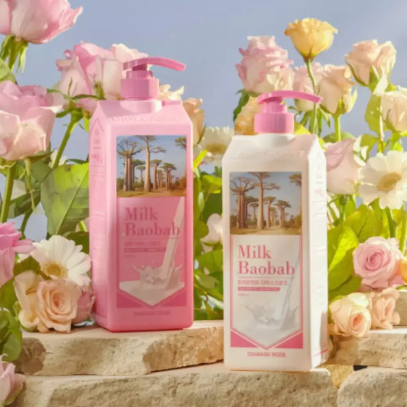 Milkbowbab 밀크바오밥 샴푸 트리트먼트 바디워시 다마스크로즈 Milk Bao Bao Shampoo