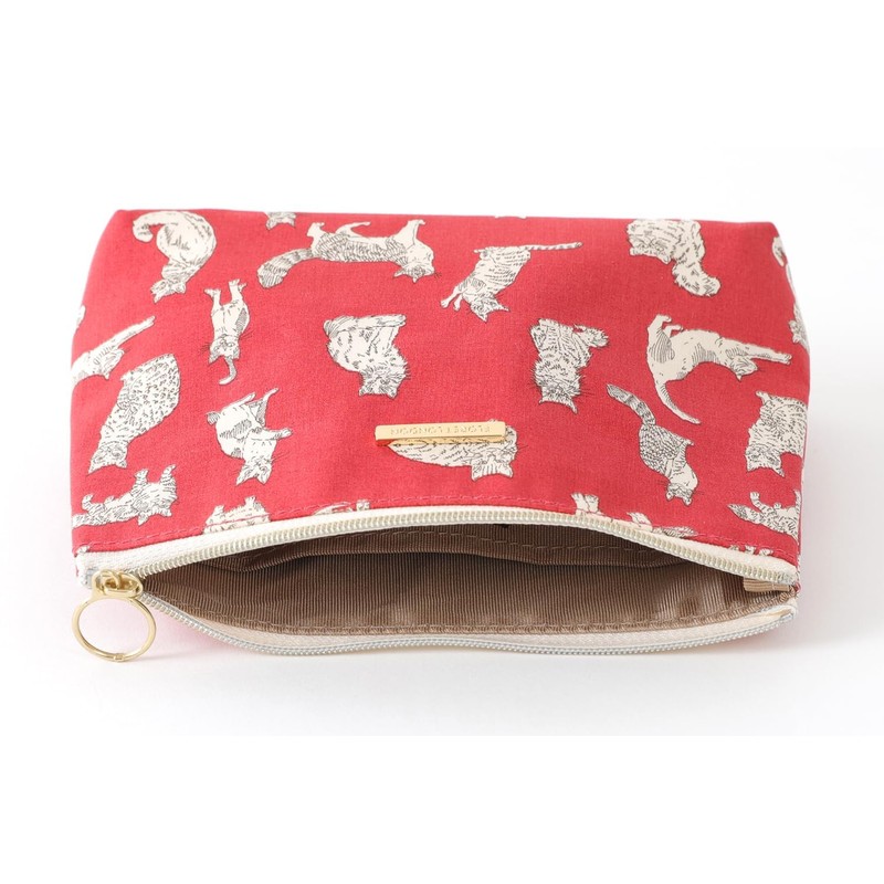 DDintex FLORET LONDON BASIC Pouch, L, Miao, Red, 7.1 x