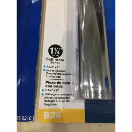 LDR 505 6210 1-1/4" X 6" Threaded Tube Chrome Plated Brass Lot Of 2