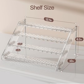 Delamu Perfume Organizer, 12.4 Inch 4 Tier Step Display Shelf Stand Holder, Cologne Organizer for Men, Large Shelf Risers for Figures, Cupcake Stand for Party, Riser Stand for Decoration Organization