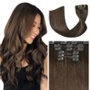 Ukira Extensiones De Cabello Castaño Medio Clip De Cabello Humano