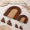 2 Sets Wooden Arch Decor Rattan Shelf Boho Wall Decor