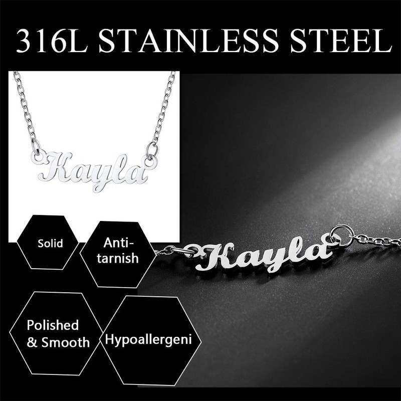 Samantha Necklace Stainless Steel Script Nameplate Jewelry Women Girls Name