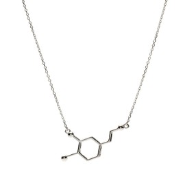 Serebra Jewelry (SJ) Dopamine Molecule Pendant with Necklace, All Made of 925 Sterling Silver, Colours: Silver, Gold, Rose Gold, Sterling Silver, No Gemstone