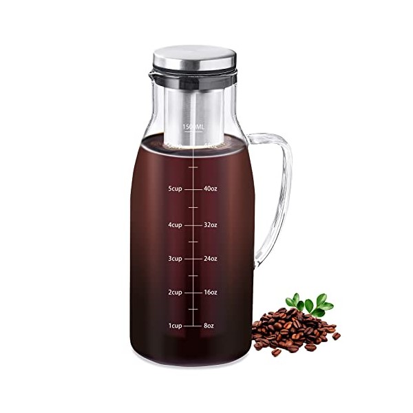 Cold Brew Coffee Maker,1500ml/51oz Iced coffee maker with Airtight Lid