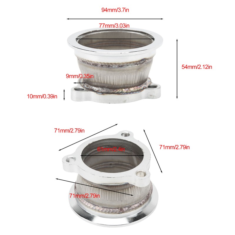 Turbo Adapter Flange 3 Bolt T3 to 3in V Band