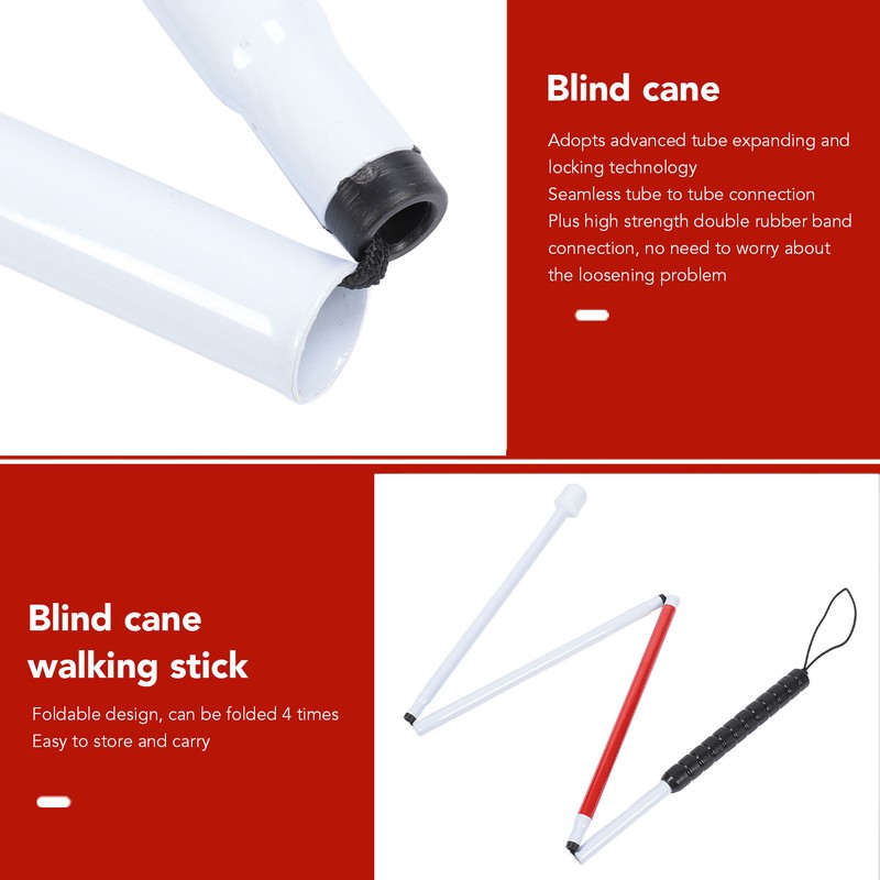 Blind Cane Anti Slip Folding Blind Cane Mobility Stick Aluminum