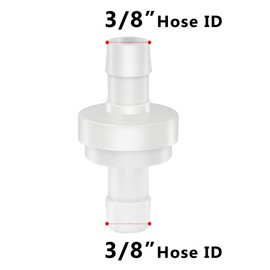 Quickun Inline Check Valve, 3/8" Hose ID One Way Return Inline Check Valve High Temperature and Corrosion Resistance Fish Tank Pump Medical Automotive (Pack of 2)