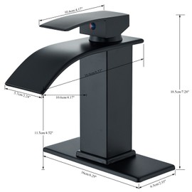 Unbranded Black Bathroom Basin Sink Faucet Waterfall Single Handle Mixer Tap with Cover