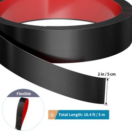 Sanbege Wall Trim Peel and Stick 16.4 ft x 2 in, Flexible Stainless Steel Molding for Wall, Ceiling, Fireplace, Furniture, Door, Mirror Frame, Craft Decoration (Brushed Black)