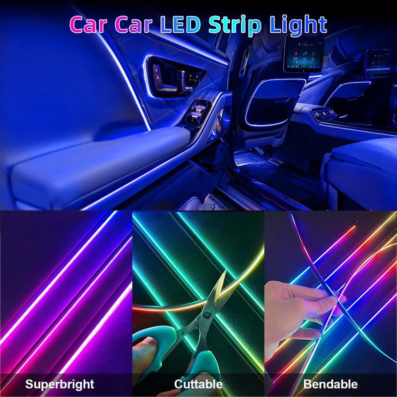 Acrylic Interior Car LED Strip Light, Dreamcolor 10-in-1 RGB Ambient