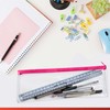 Janrax 13x5 inch Red Zip Clear Exam Pencil Case