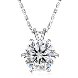 KRKC&CO Women's Moissanite Necklace 925 Silver with Pendant, 1-3 CT Moissanite Diamond Necklace, VVS1 Clarity D Colour, Length Adjustable 45 + 5 cm, with Gift Box, Gift for Wife Girlfriend Mum