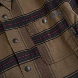 Troy Lee Designs Grind Flannel for Men/Women, Durable Water Repellent (DWR) Finish, Casual and Active Wear, Easy Snap Closure, Yd Plaid Dark Pine, Large, SKU 827650004